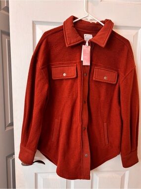 Fornia‎ Cozy Rust Burnt Orange Oversized Fleece Shacket